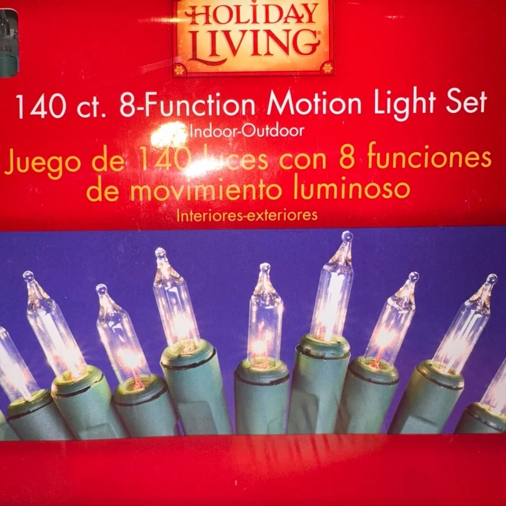 NOS Holiday Living 140 Count 8 Function Motion Christmas Light Set Clear 053323